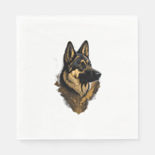 Serviette En Papier Le Berger Allemand 004