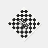 Serviette En Papier Le Big Five Oh Black and White À damiers Motif (Coin)