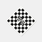 Serviette En Papier Le Big Six Oh Black and White À damiers Motif (Coin)