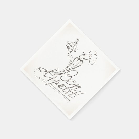 Serviette En Papier Le Bon Chef dit Bon Appetit ! (Coin)