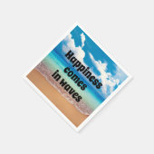 Serviette En Papier Le bonheur arrive par vagues (Coin)