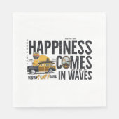 Serviette En Papier Le Bonheur Vient Dans Les Vagues (Devant)