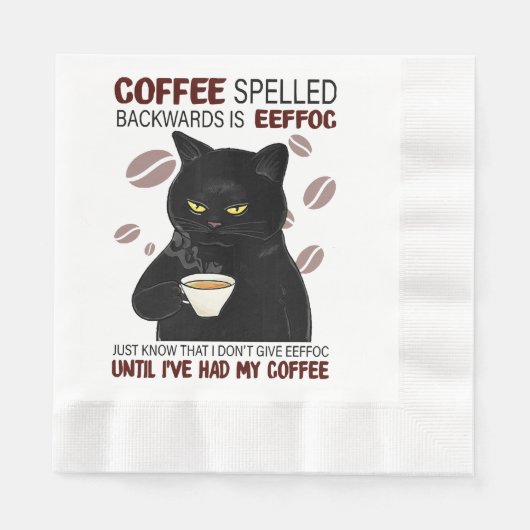 Serviette En Papier Le Café Écrit À L'Arrière Est Eeffoc Sait Juste Qu (Devant)
