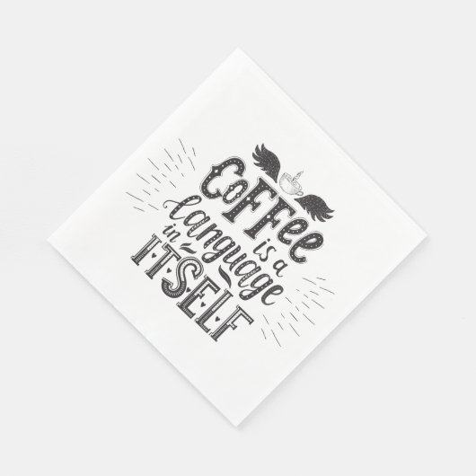 Serviette En Papier Le Café Est Une Langue En Soi (Coin)