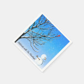 Serviette En Papier Le Cardinal et le Snowman (Coin)