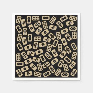Serviette En Papier Le carrelage du Mahjong brun noir