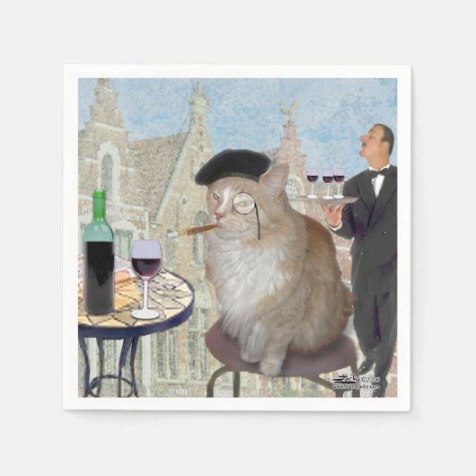 Serviette En Papier Le Cat du Café (Devant)