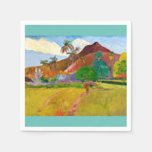 Serviette En Papier Le célèbre tableau du Paysage tahitien de Paul Gau
