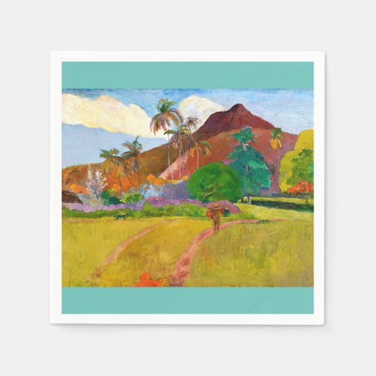 Serviette En Papier Le célèbre tableau du Paysage tahitien de Paul Gau (Devant)