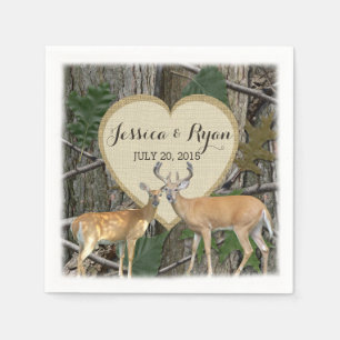 Serviette En Papier Le cerf de forêt avec coeur
