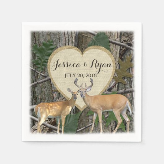 Serviette En Papier Le cerf de forêt avec coeur (Devant)