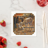 Serviette En Papier Le cerf de Virginie - automne (En situation)