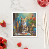 Serviette En Papier Le Chat Artistique (En situation)