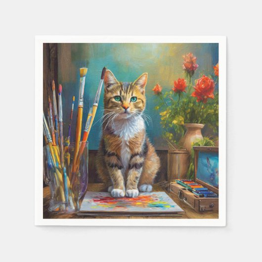 Serviette En Papier Le Chat Artistique (Devant)