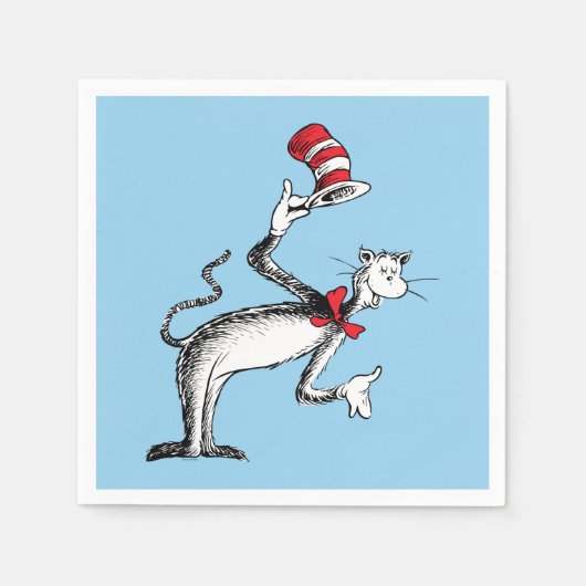 Serviette En Papier Le Chat Chapeauté S'incline (Devant)
