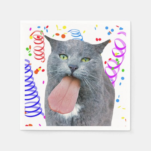 Serviette En Papier Le Chat De Fête A Ta Langue ? (Devant)