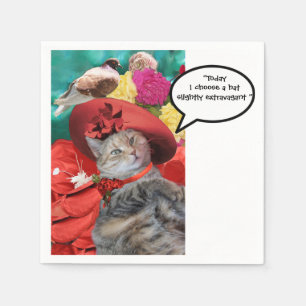 SERVIETTE EN PAPIER LE CHAT DE LA PRINCESSE TATUS WITH RED A ET DOVE