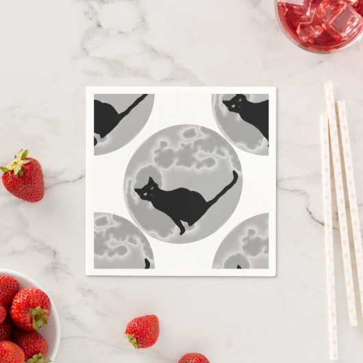 Serviette En Papier Le chat noir (En situation)