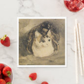 Serviette En Papier Le chat (par Gwen John) (En situation)