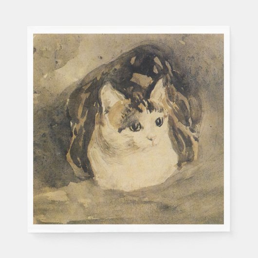 Serviette En Papier Le chat (par Gwen John) (Devant)