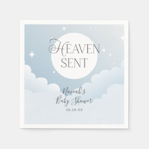 Serviette En Papier Le ciel a envoyé le Baby shower des nuages bleus