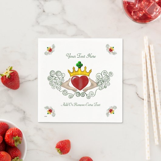 Serviette En Papier Le Claddagh (couleur complète) (En situation)
