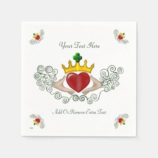Serviette En Papier Le Claddagh (couleur complète) (Devant)