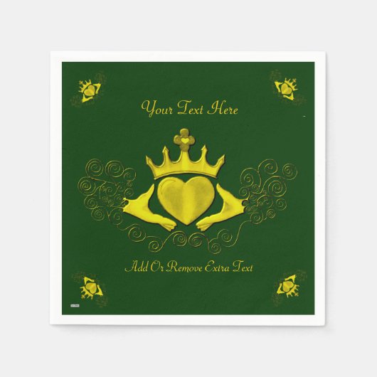 Serviette En Papier Le Claddagh (Or) (Devant)