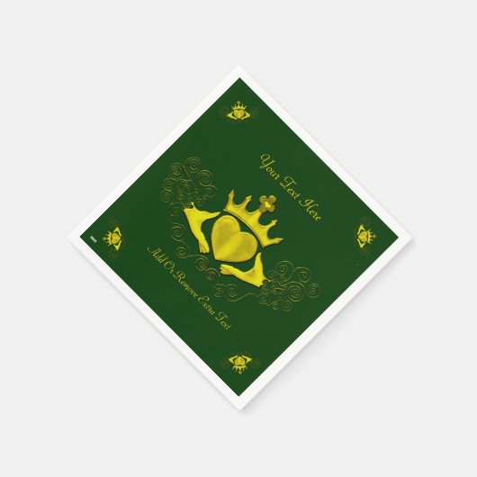 Serviette En Papier Le Claddagh (Or) (Coin)