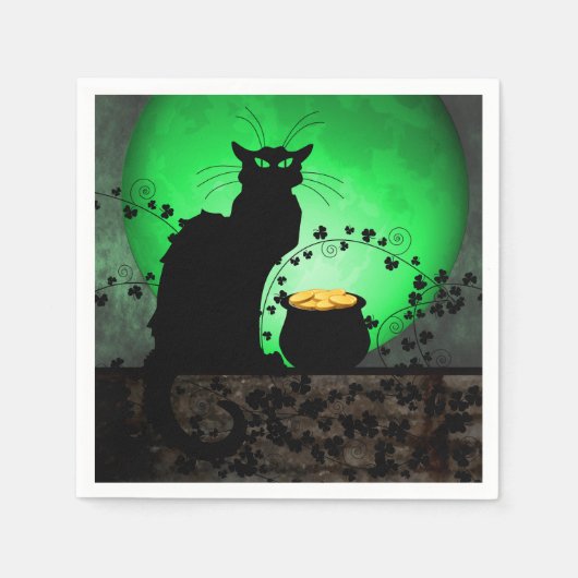Serviette En Papier Le Conversation de St. Patrick Noir (Devant)