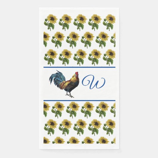 Serviette En Papier Le Coq Et Les Tournesols (Devant)