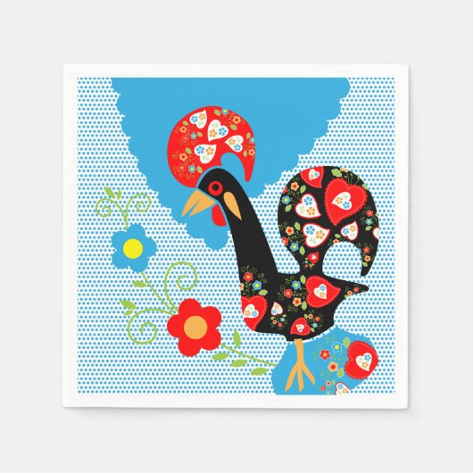 Serviette En Papier Le coq portugais de Barcelos (Devant)