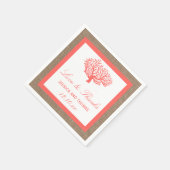 Serviette En Papier Le Corail Sur Burlap Boho Beach Wedding Collection (Coin)