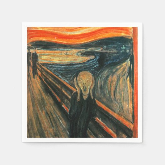 Serviette En Papier Le cri Edvard Munch Art Expressionniste Moderne (Devant)