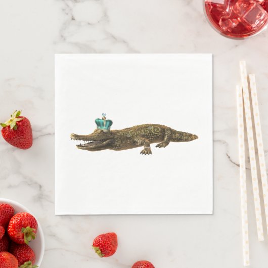 Serviette En Papier Le Croc Royal - Alligator des bijoux (En situation)