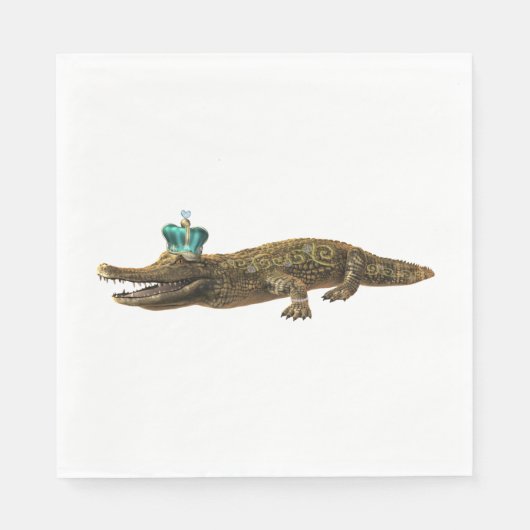 Serviette En Papier Le Croc Royal - Alligator des bijoux (Devant)