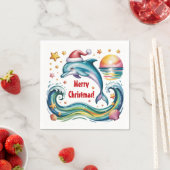 Serviette En Papier Le dauphin de Noël au paradis (En situation)