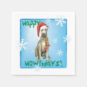 Serviette En Papier Le Deerhound écossais de Noël