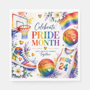 Serviette En Papier Le design thématique arc-en-ciel de basket-ball Pr