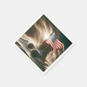 Serviette En Papier Le Drapeau Américain Des Bottes Militaires (Coin)