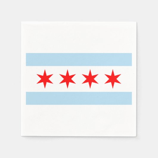 Serviette En Papier Le drapeau de Chicago (Devant)