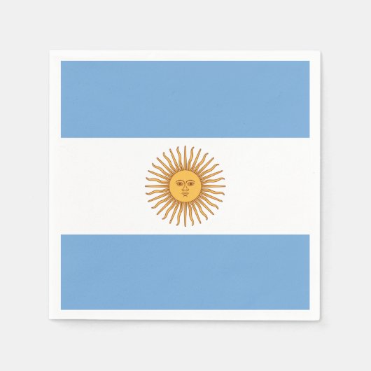 Serviette En Papier Le drapeau de l'Argentine avec le soleil de mai (Devant)