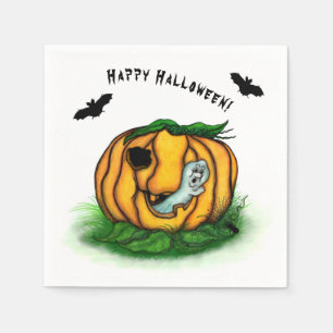 Serviette En Papier Le fantôme d'Halloween, chauve-souris, fantôme et