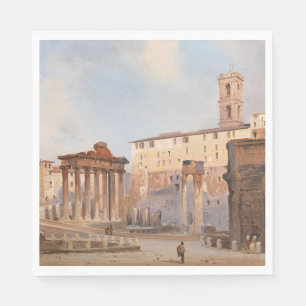 Serviette En Papier Le Forum romain antique (par Ippolito Caffi)