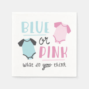 Serviette En Papier Le genre bleu ou rose de bébé indiquent la douche