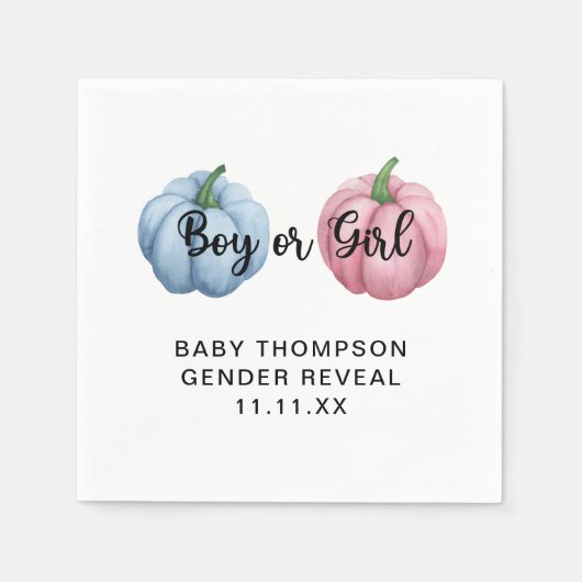 Serviette En Papier Le genre citrouille révèle (Devant)