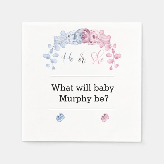 Serviette En Papier Le genre révèle l'invitation, Il ou elle (Devant)