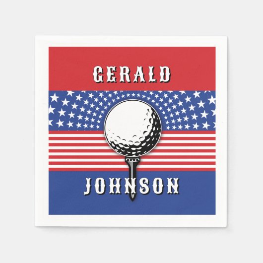 Serviette En Papier Le golf patriotique américain (Devant)
