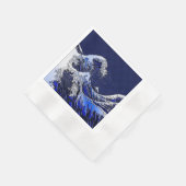 Serviette En Papier Le grand Hokusai Wave Chrome Carbon Aspect (Coin)