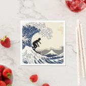Serviette En Papier Le grand surfer de Kanagawa (En situation)